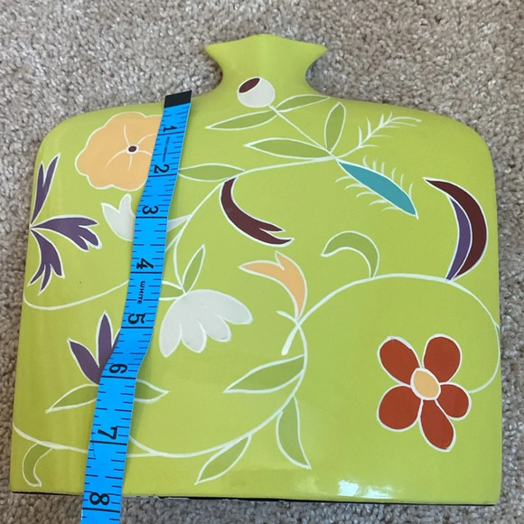 Toyo Next by Jill Rosenwald Art Deco Vase 70s Green‎ Floral Print MCM Abstract - Picture 13 of 17